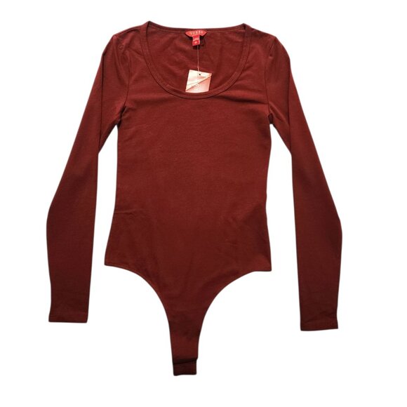 Guess Women's Long Sleeve Bodysuit Scoop Neck Stretch, Soft, Versatile Size XS - Picture 1 of 7